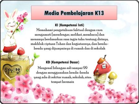 Media Pembelajaran K13 KI (Kompetensi Inti) Memahami pengetahuan faktual dengan cara mengamati [mendengar, melihat, membaca] dan menanya berdasarkan rasa.