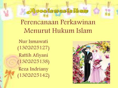 Perencanaan Perkawinan Menurut Hukum Islam