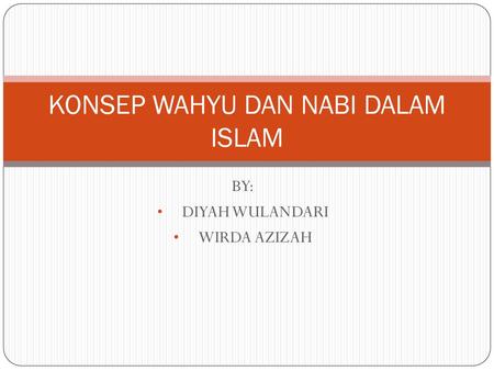 KONSEP WAHYU DAN NABI DALAM ISLAM