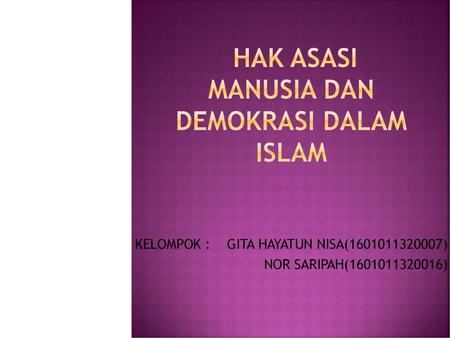 Hak asasi manusia dan demokrasi DALAM islam