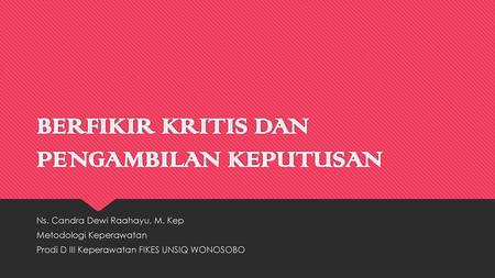 Metodologi Keperawatan Ppt Download