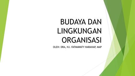 BUDAYA DAN LINGKUNGAN ORGANISASI