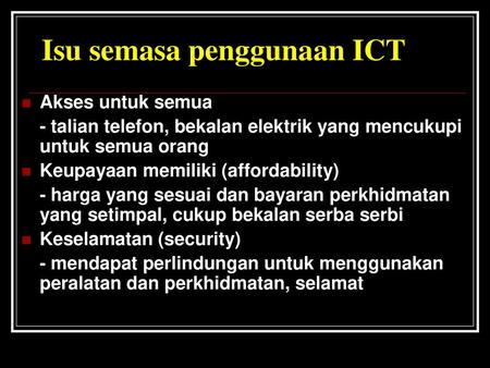 Isu semasa penggunaan ICT