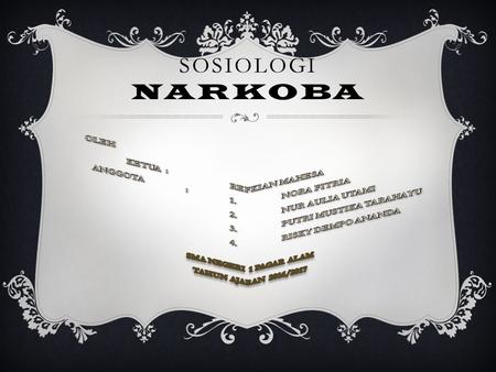 SOSIOLOGI NARKOBA.