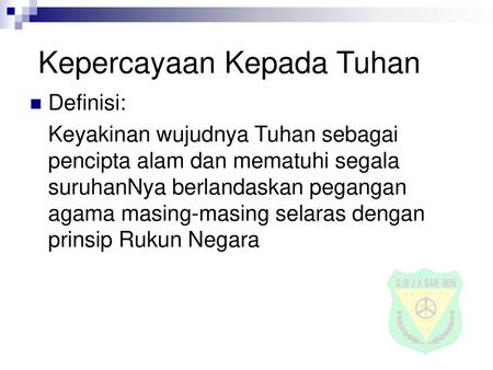 Kepercayaan Kepada Tuhan