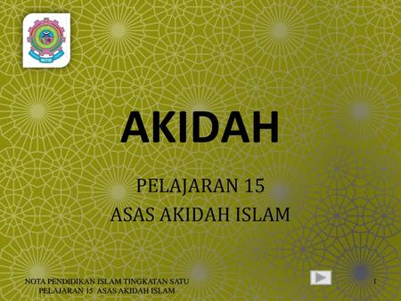 PELAJARAN 15 ASAS AKIDAH ISLAM