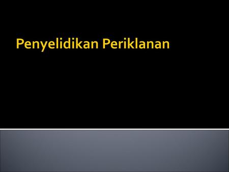 Penyelidikan Periklanan