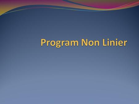 Program Non Linier.