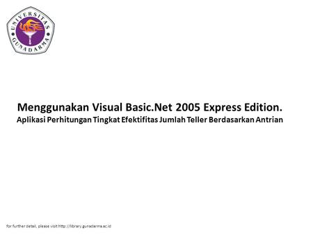 Menggunakan Visual Basic. Net 2005 Express Edition
