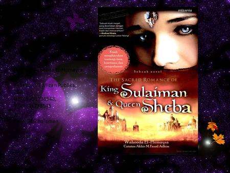 Novel Judul The sacred romance of King Sulaiman and Queen Sheba