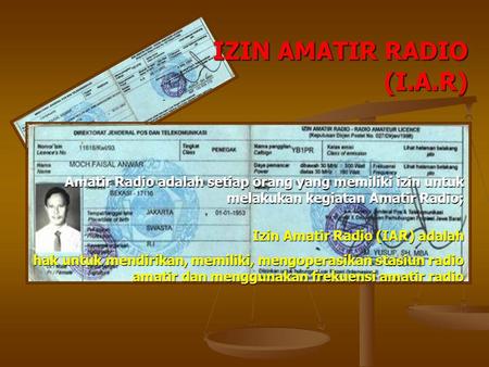 IZIN AMATIR RADIO (I.A.R)