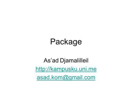 Package As’ad Djamalilleil
