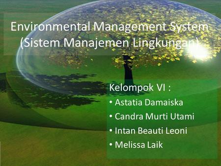 Environmental Management System (Sistem Manajemen Lingkungan)