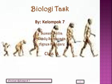 EVOLUSI Biologi Task By: Kelompok 7 Susan Cicilia Cindy Sambuaga