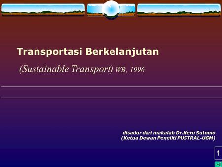 (Sustainable Transport) WB, 1996