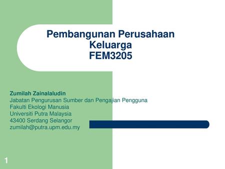 Pembangunan Perusahaan Keluarga FEM3205