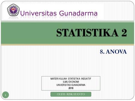 STATISTIKA 2 8. ANOVA OLEH: RISKAYANTO