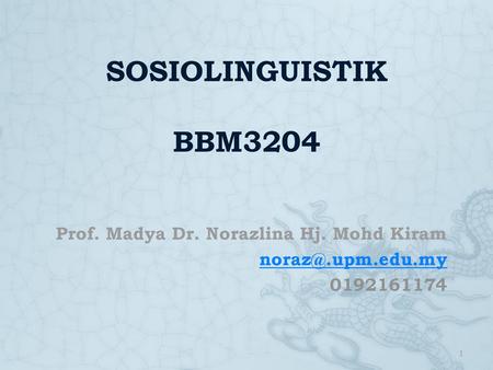 Prof. Madya Dr. Norazlina Hj. Mohd Kiram