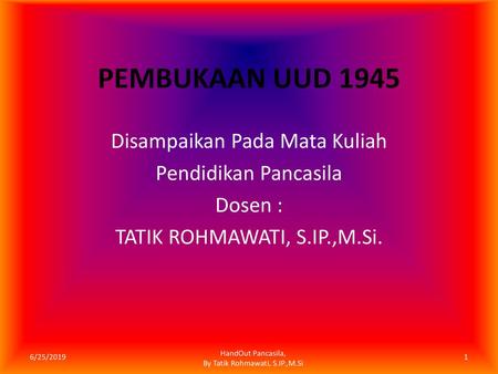 Pembukaan Uud Negara Republik Indonesia Tahun Ppt Download