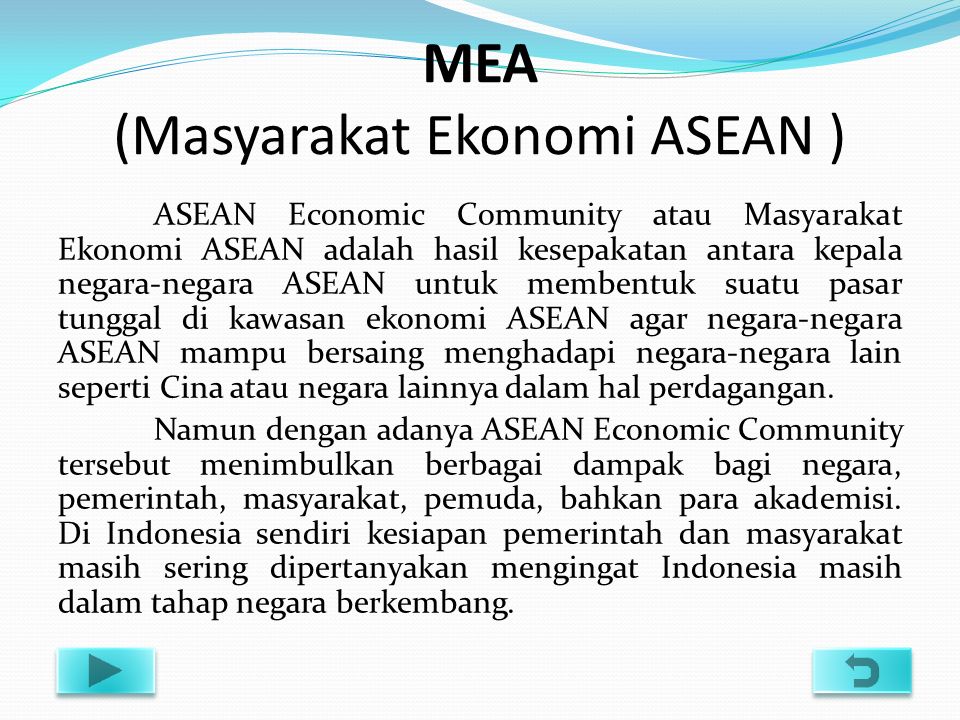 MEA (Masyarakat Ekonomi ASEAN )