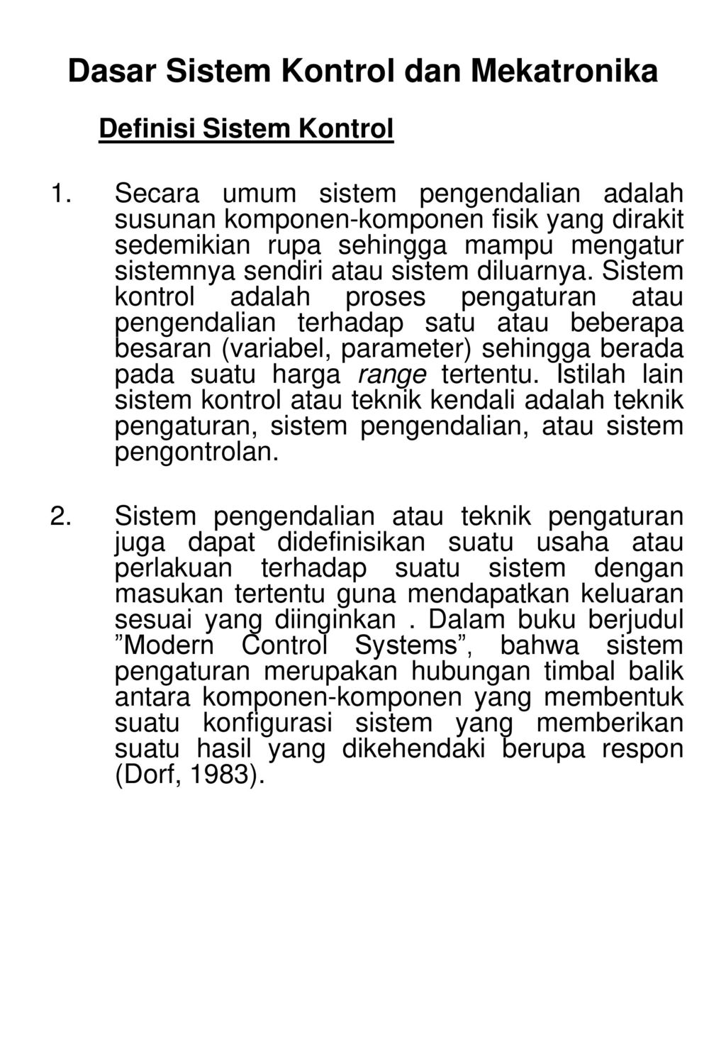 Diktat Instrumentasi Sistem Kendali Ppt Download