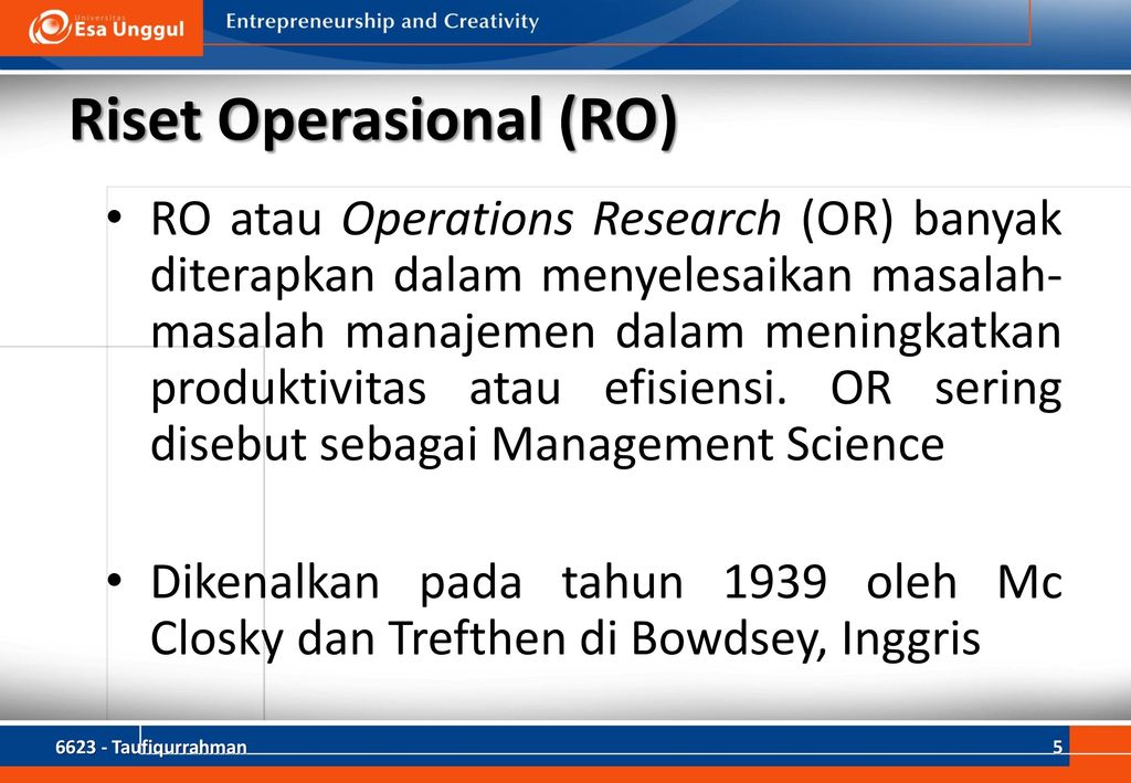 Riset Operasional (RO)