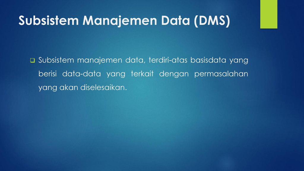 Subsistem Manajemen Data (DMS)