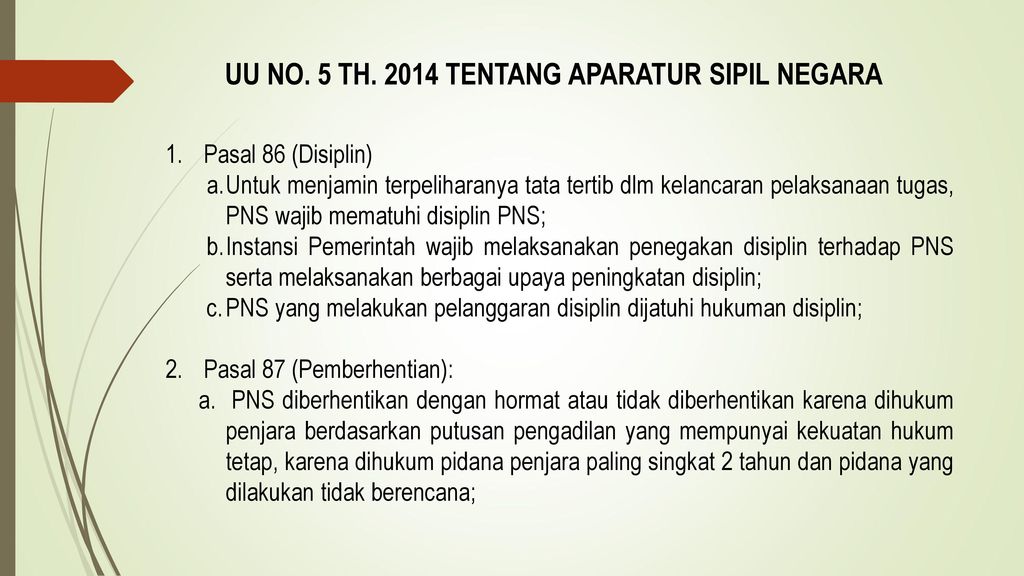 UU NO. 5 TH TENTANG APARATUR SIPIL NEGARA