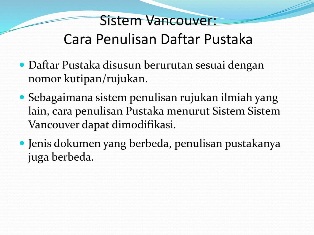 Contoh Daftar Pustaka Metode Vancouver - Simak Gambar Berikut