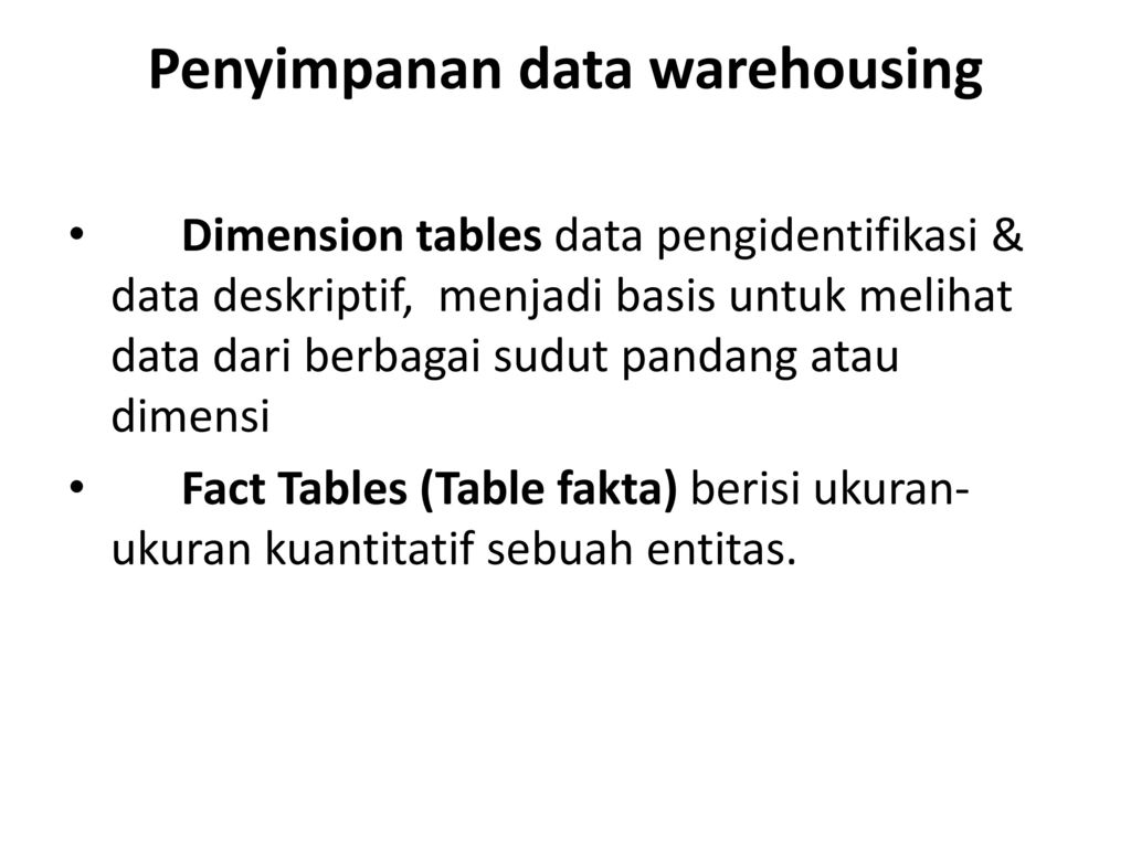 Penyimpanan data warehousing