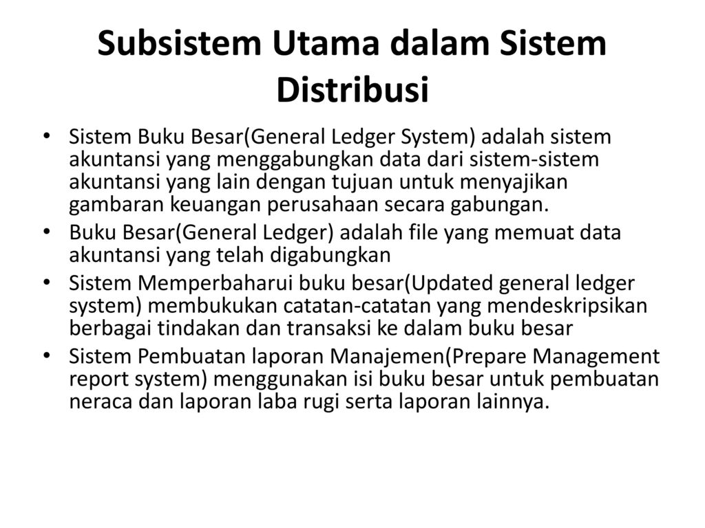 Subsistem Utama dalam Sistem Distribusi