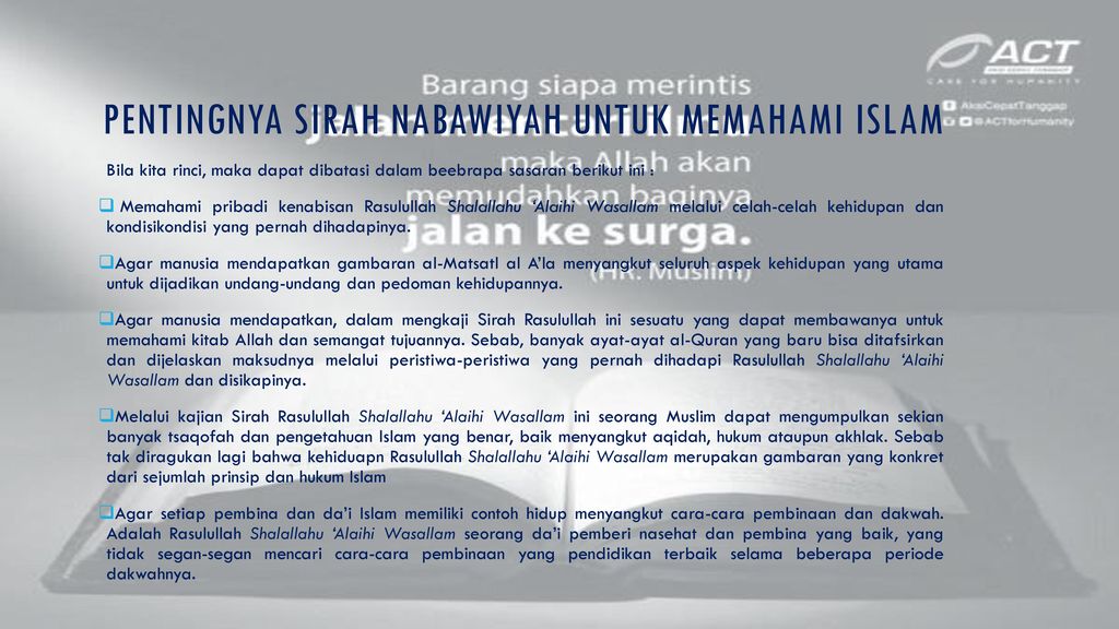 SIROH NABAWIYAH Sejarah Tinta Emas Manusia Mulia - ppt 