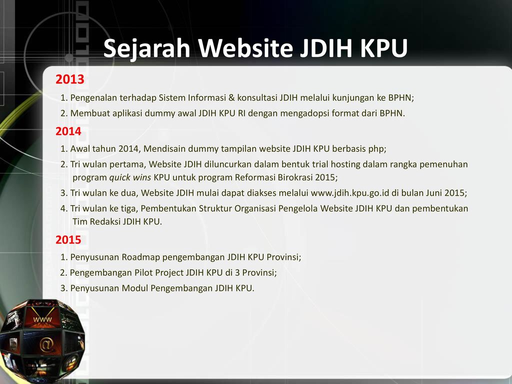 Sejarah Website JDIH KPU