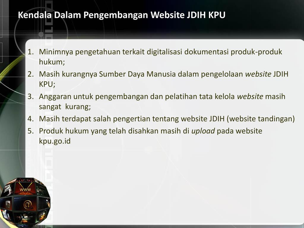 Kendala Dalam Pengembangan Website JDIH KPU