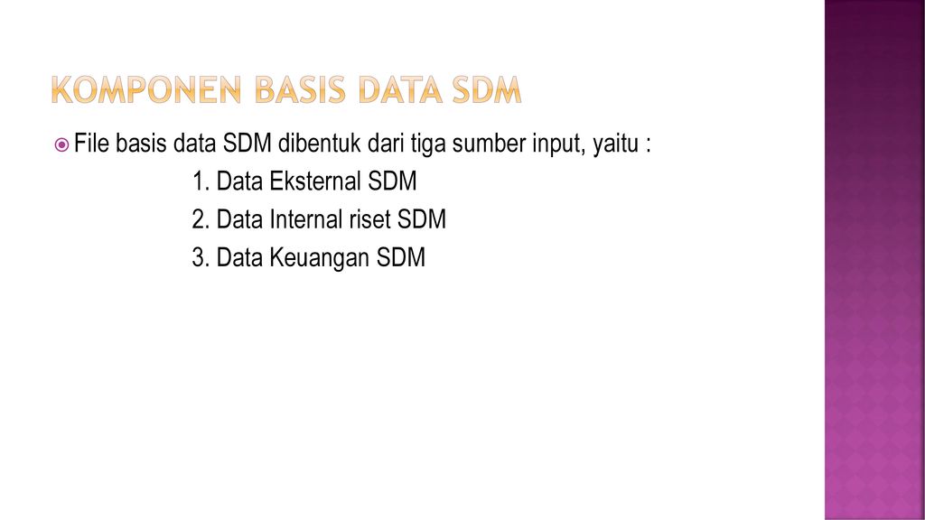 Komponen basis data SDM