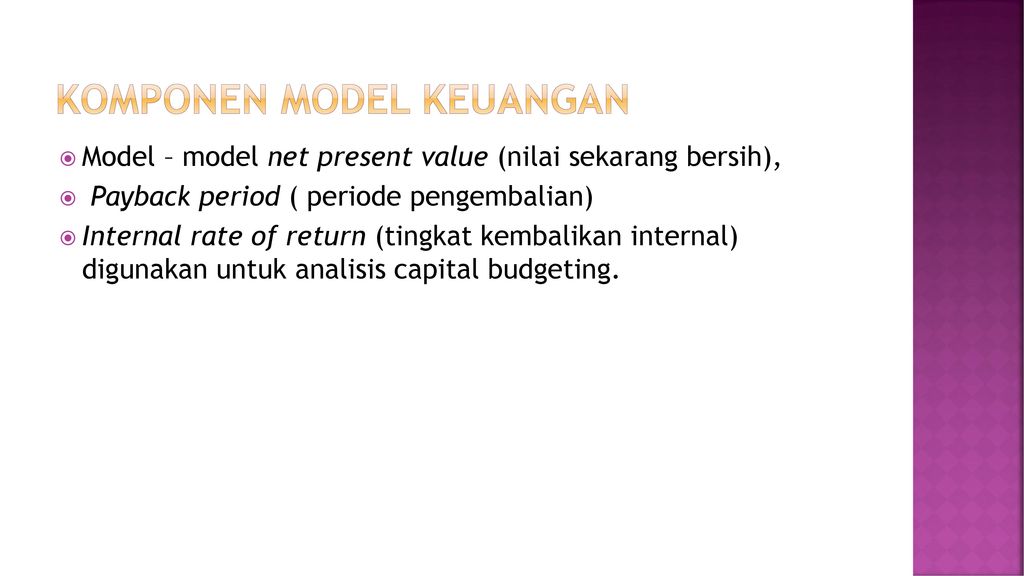 Komponen Model Keuangan