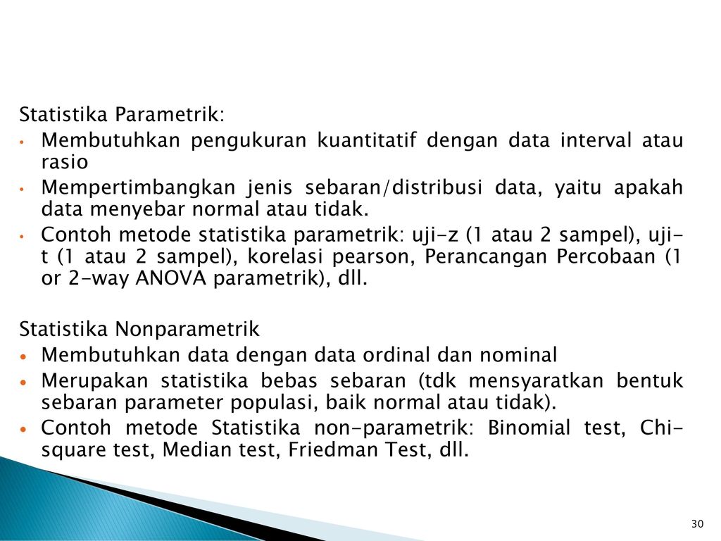 STATISTIKA DESKRIPTIF, PARAMETRIK & NON PARAMETRIK - ppt 