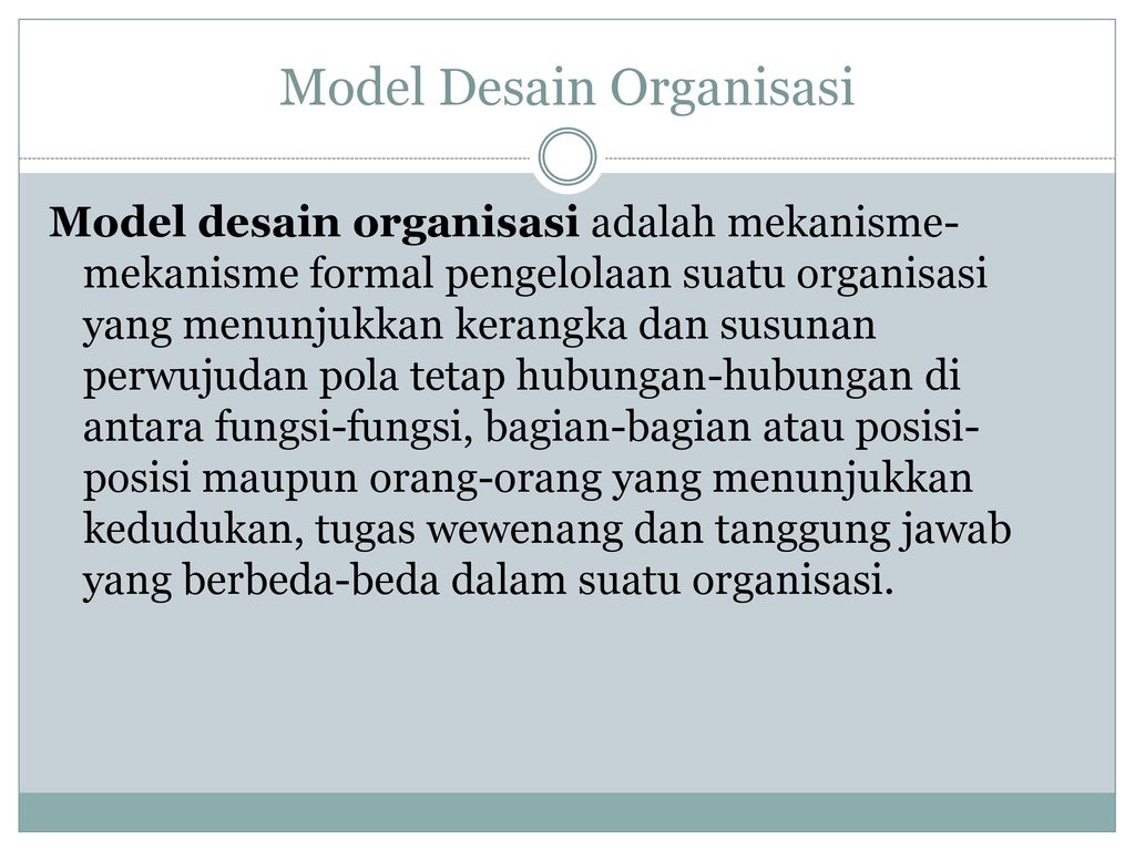Model Desain Organisasi