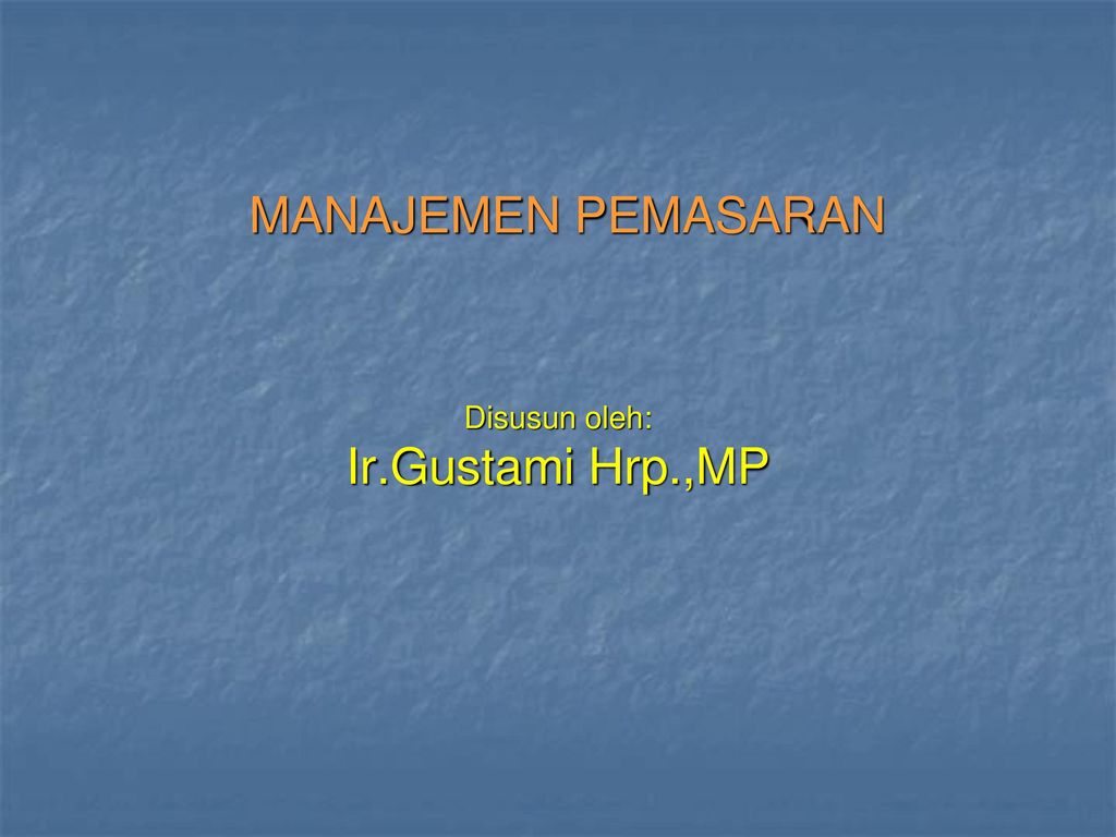 Disusun oleh: Ir.Gustami Hrp.,MP