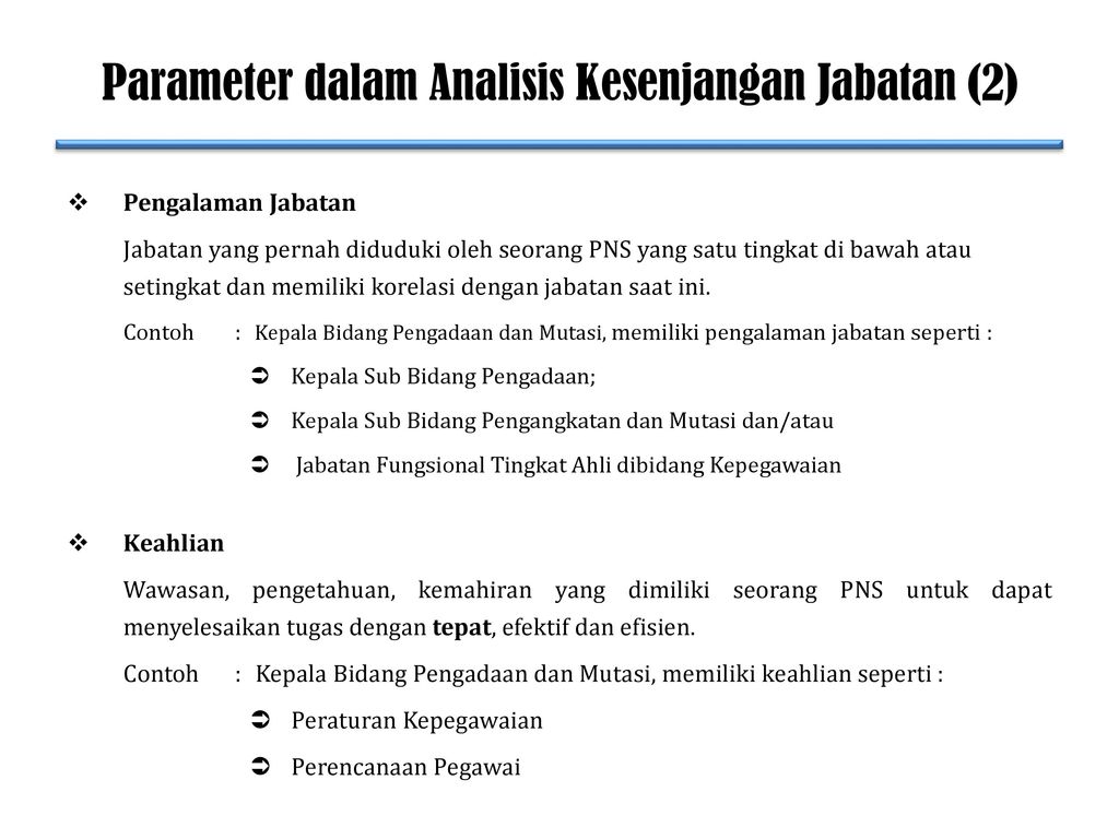 Parameter dalam Analisis Kesenjangan Jabatan (2)