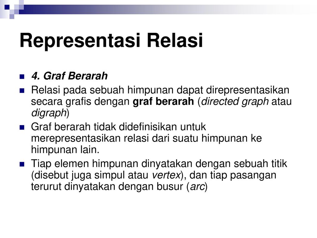 Representasi Relasi 4. Graf Berarah