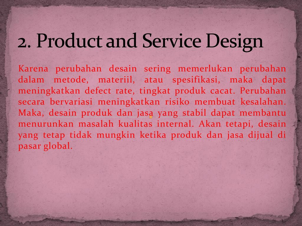 2. Product and Service Design