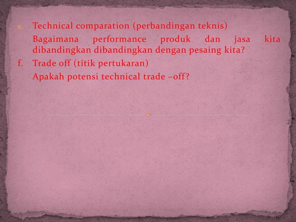Technical comparation (perbandingan teknis)