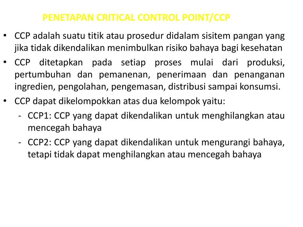 Critical control points