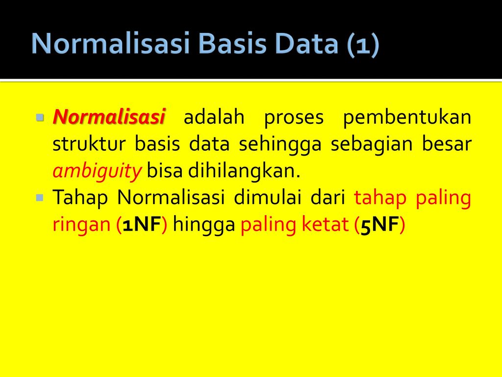 NORMALISASI BASIS DATA - Ppt Download