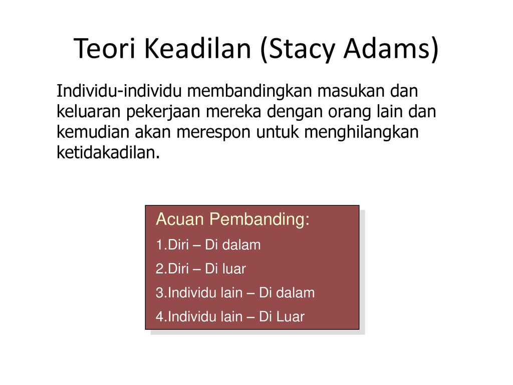 Teori Keadilan (Stacy Adams)