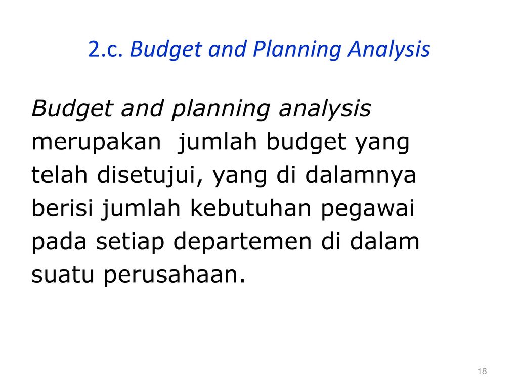 2.c. Budget and Planning Analysis