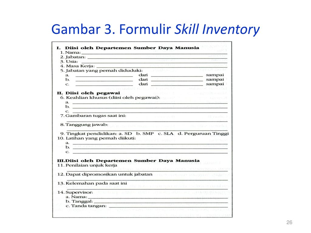 Gambar 3. Formulir Skill Inventory