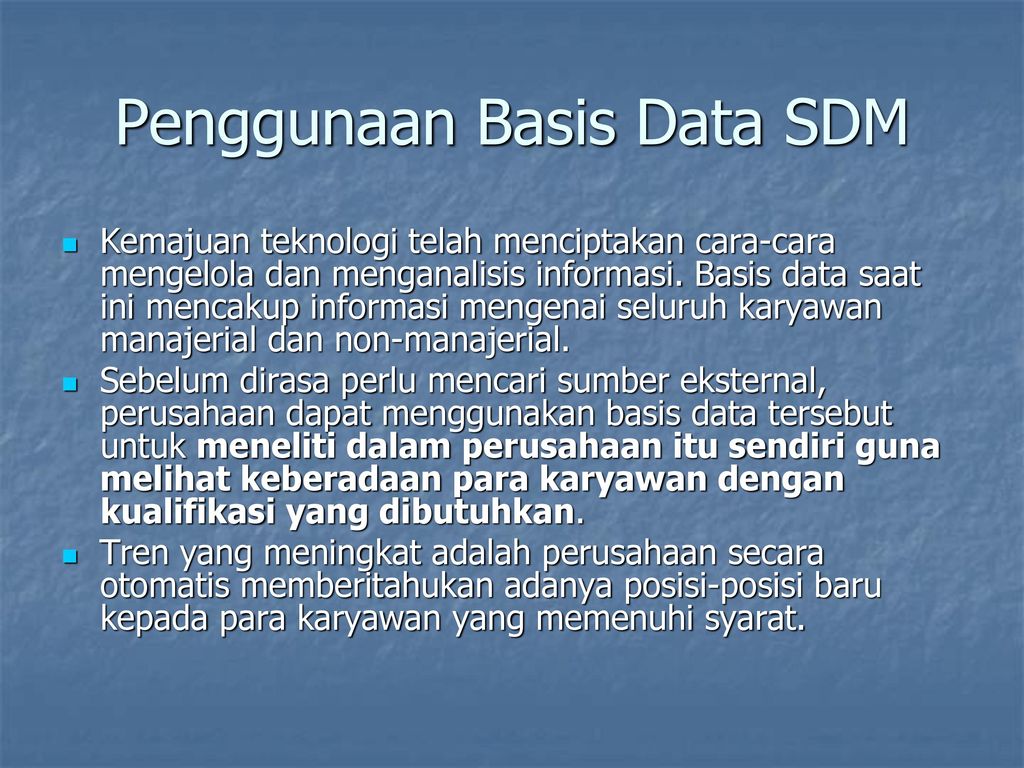 Penggunaan Basis Data SDM