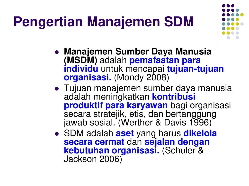 Pengertian Manajemen SDM